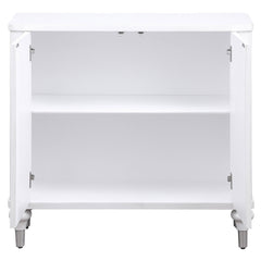 Cardella Distressed White Accent Cabinet - Ornate Home