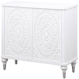 Cardella Distressed White Accent Cabinet - Ornate Home