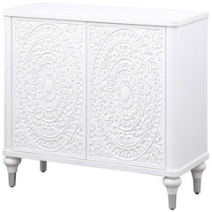 Cardella Distressed White Accent Cabinet - Ornate Home