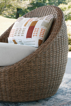 Cardiff Beach Beige Outdoor Loveseat/2 Swivel Chairs (Set of 3) - Ornate Home