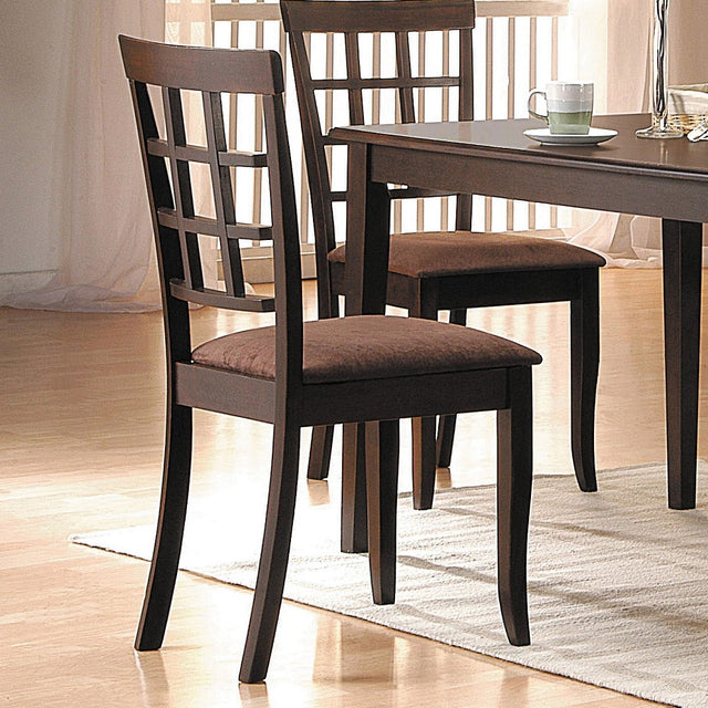 Cardiff Dark Brown/Espresso Side Chair (Set of 2) - Ornate Home