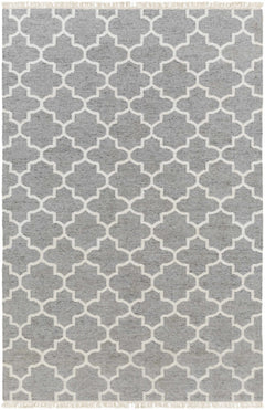 Cardin Charcoal Trellis Wool&Viscose Rug - Clearance - Ornate Home