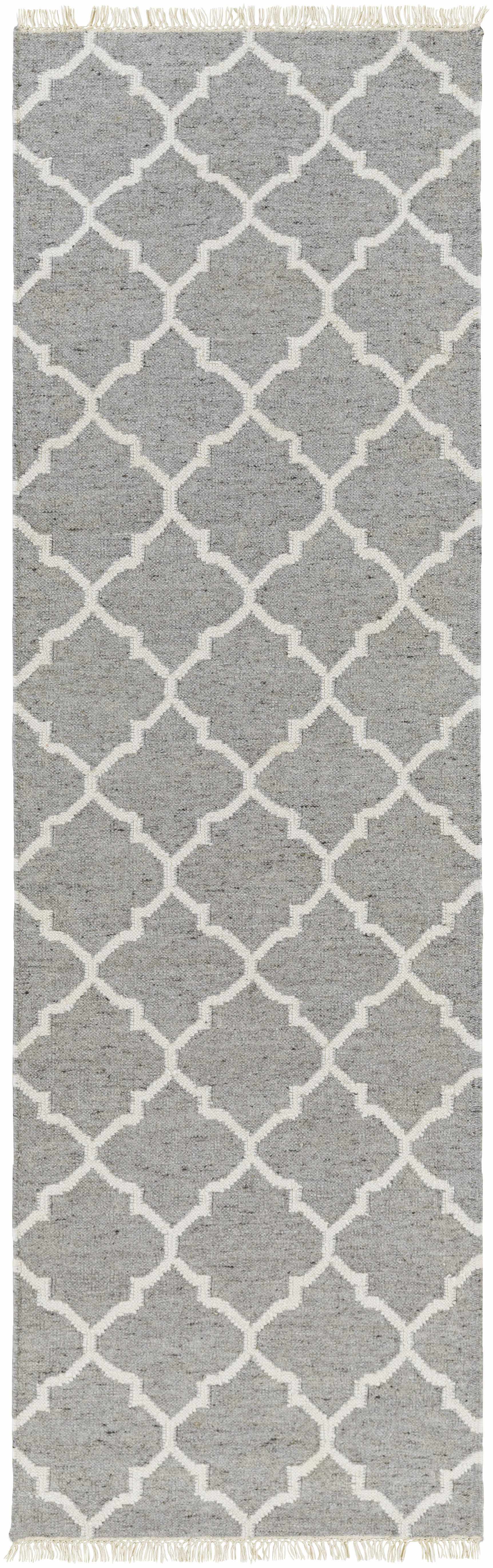 Cardin Charcoal Trellis Wool&Viscose Rug - Clearance - Ornate Home