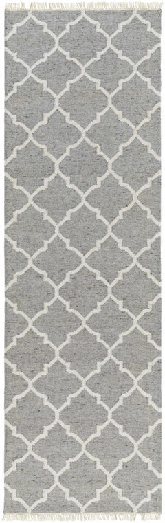 Cardin Charcoal Trellis Wool&Viscose Rug - Clearance - Ornate Home