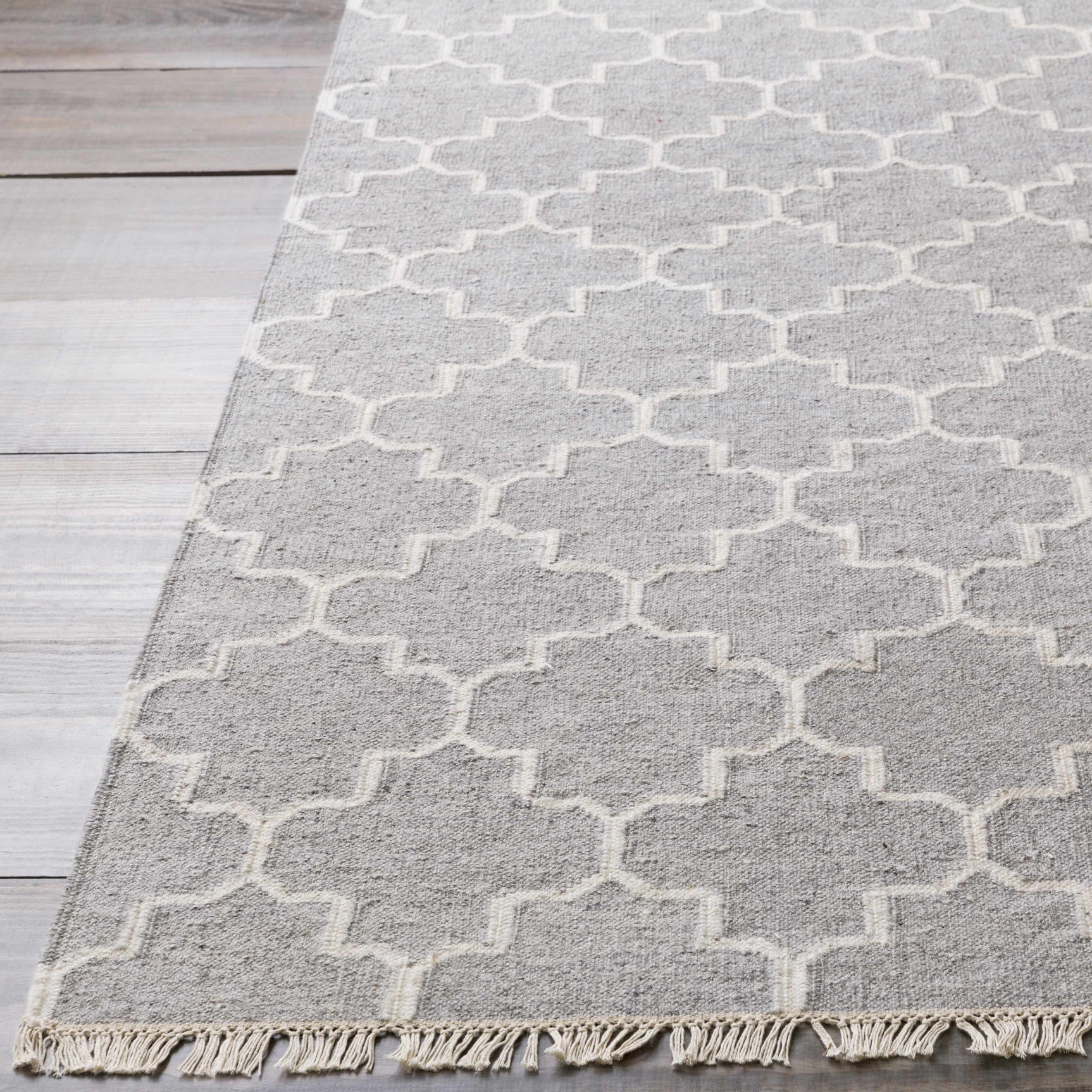 Cardin Charcoal Trellis Wool&Viscose Rug - Clearance - Ornate Home