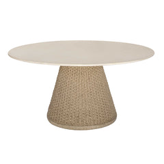Cardoso Cerused Wheat/Concrete Indoor-Outdoor Dining Table - Ornate Home