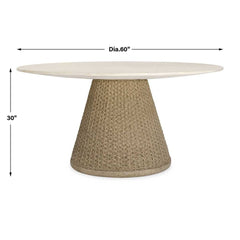Cardoso Cerused Wheat/Concrete Indoor-Outdoor Dining Table - Ornate Home