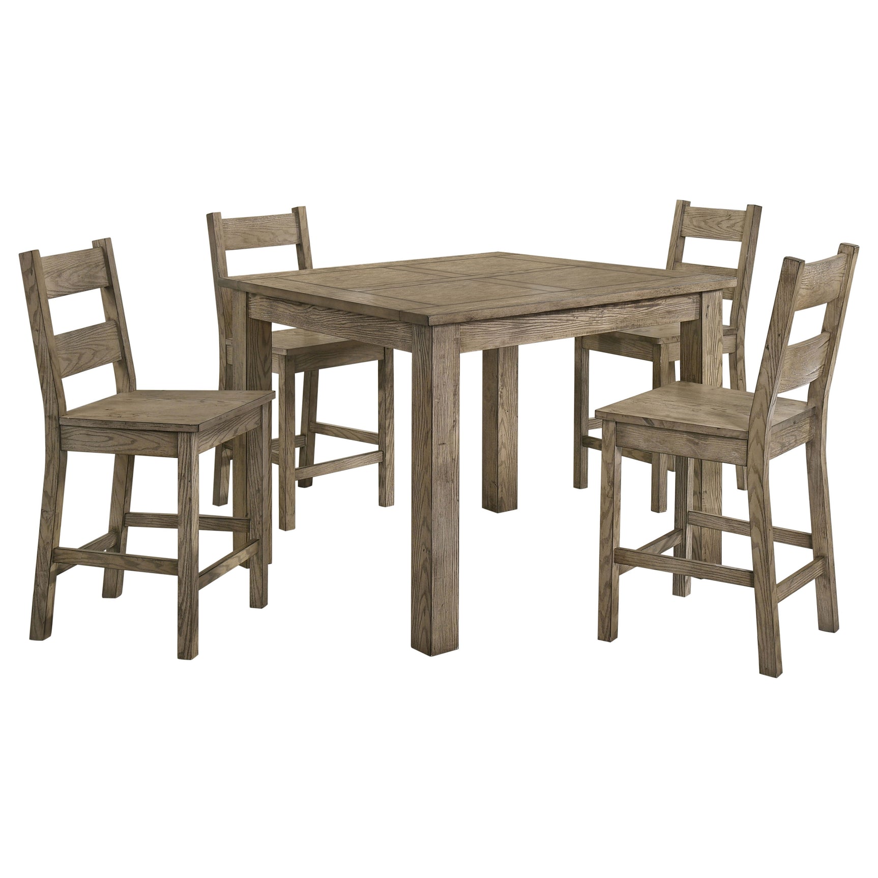 Cardova Vineyard Oak 5-piece Counter Height Dining Table Set - Ornate Home