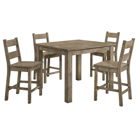 Cardova Vineyard Oak 5-piece Counter Height Dining Table Set - Ornate Home
