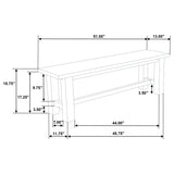 Cardova Vineyard Oak 51-inch Solid Wood Dining Bench - Ornate Home