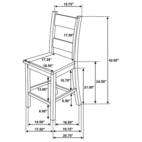 Cardova Vineyard Oak Counter Height Dining Chair (Set of 2) - Ornate Home