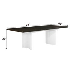 Carena White & Brown Dining Table W/Leaf - Ornate Home