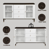 Carena White & Brown Server - Ornate Home