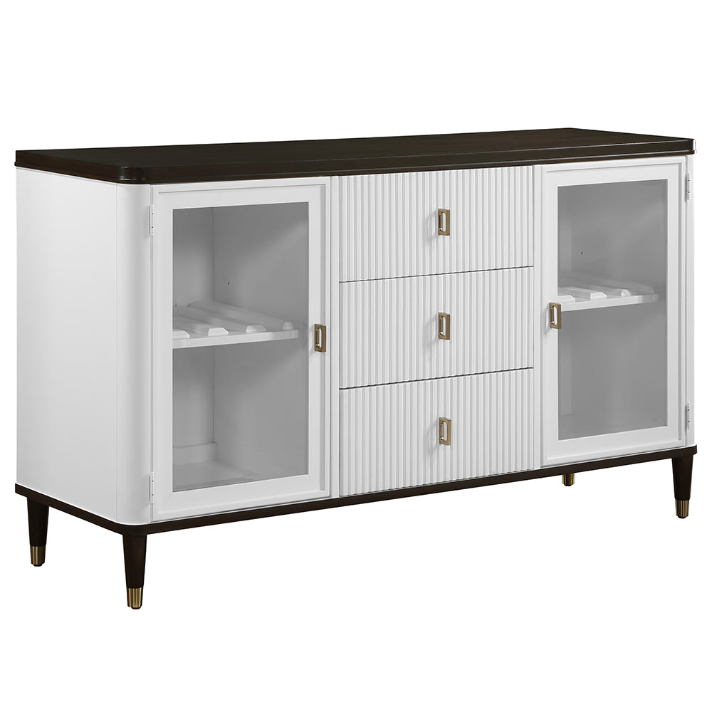 Carena White & Brown Server - Ornate Home