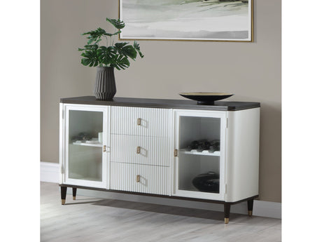 Carena White & Brown Server - Ornate Home