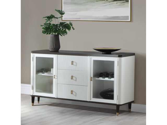 Carena White & Brown Server - Ornate Home
