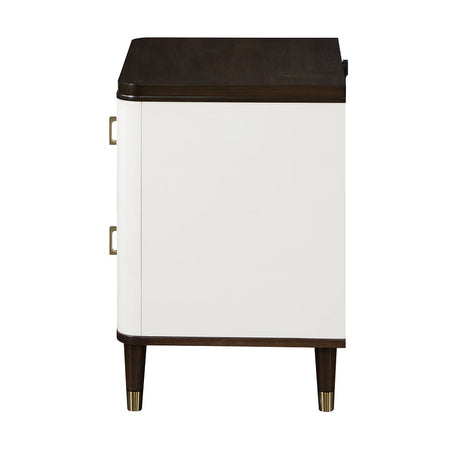 Carena White Nightstand W/USB - Ornate Home