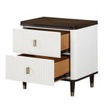 Carena White Nightstand W/USB - Ornate Home