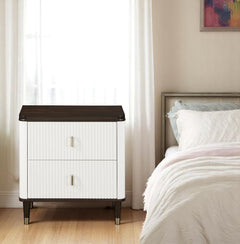 Carena White Nightstand W/USB - Ornate Home