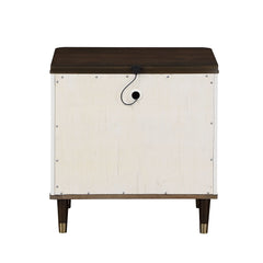 Carena White Nightstand W/USB - Ornate Home