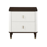 Carena White Nightstand W/USB - Ornate Home