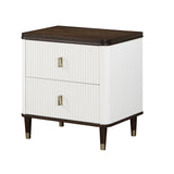Carena White Nightstand W/USB - Ornate Home