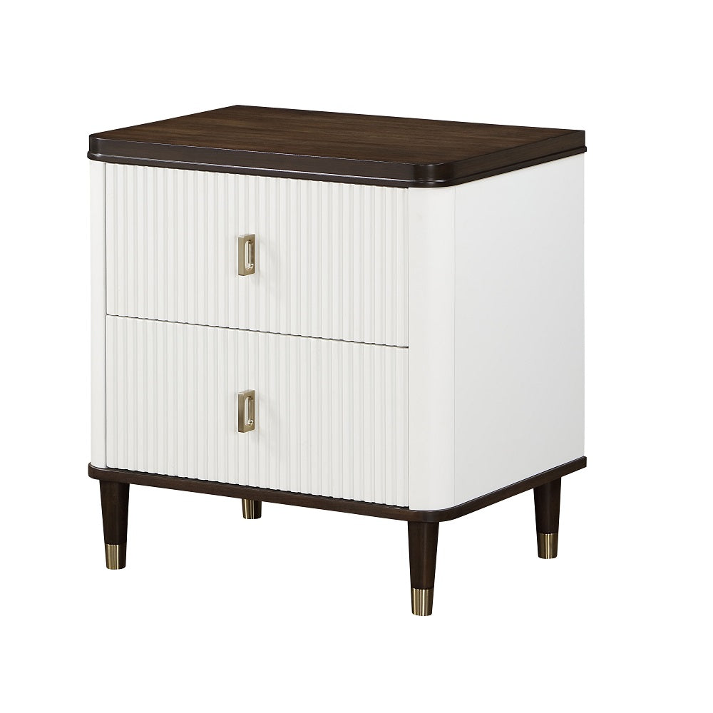 Carena White Nightstand W/USB - Ornate Home