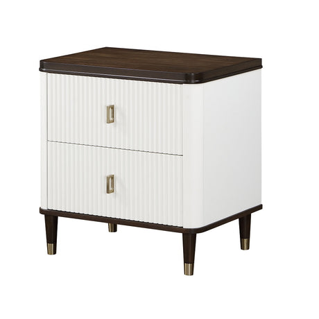 Carena White Nightstand W/USB - Ornate Home