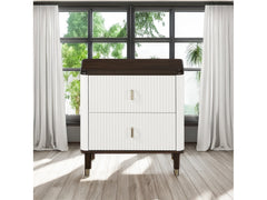 Carena White Nightstand W/USB - Ornate Home
