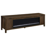 Carey Dark Pine 79-inch TV Stand Fireplace Media Console - Ornate Home