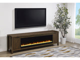 Carey Dark Pine 79-inch TV Stand Fireplace Media Console - Ornate Home