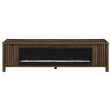 Carey Dark Pine 79-inch TV Stand Fireplace Media Console - Ornate Home