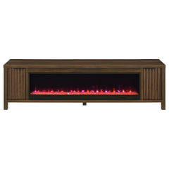 Carey Dark Pine 79-inch TV Stand Fireplace Media Console - Ornate Home