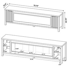 Carey Dark Pine 79-inch TV Stand Fireplace Media Console - Ornate Home