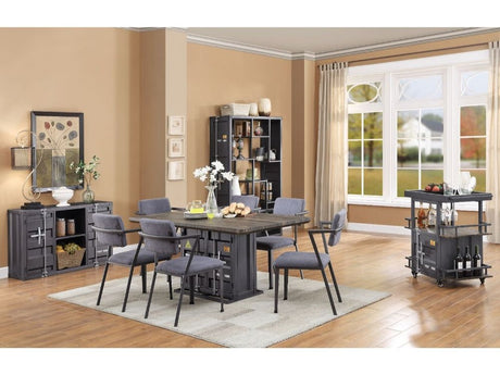 Cargo Antique Walnut & Gunmetal Dining Table - Ornate Home