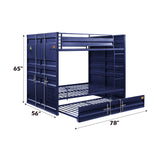 Cargo Blue Bunk Bed (Full/Full) - Ornate Home