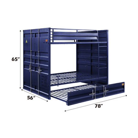 Cargo Blue Bunk Bed (Full/Full) - Ornate Home