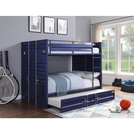 Cargo Blue Bunk Bed (Full/Full) - Ornate Home