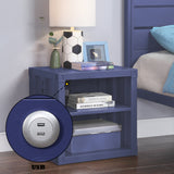 Cargo Blue Nightstand (USB) - Ornate Home