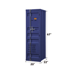 Cargo Blue Wardrobe (Single Door) - Ornate Home