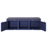 Cargo Gray Fabric & Blue Bench (Storage) - Ornate Home