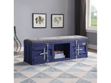 Cargo Gray Fabric & Blue Bench (Storage) - Ornate Home