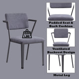 Cargo Gray Fabric & Gunmetal Chair - Ornate Home