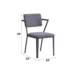 Cargo Gray Fabric & Gunmetal Chair - Ornate Home