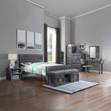 Cargo Gray Fabric & Gunmetal Chair - Ornate Home