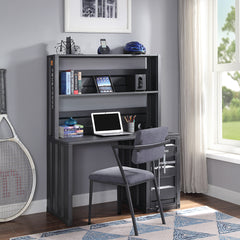 Cargo Gray Fabric & Gunmetal Chair - Ornate Home