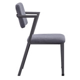 Cargo Gray Fabric & Gunmetal Chair - Ornate Home