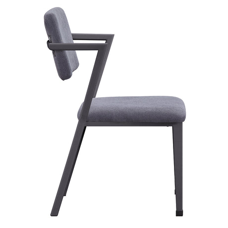 Cargo Gray Fabric & Gunmetal Chair - Ornate Home