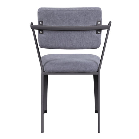 Cargo Gray Fabric & Gunmetal Chair - Ornate Home