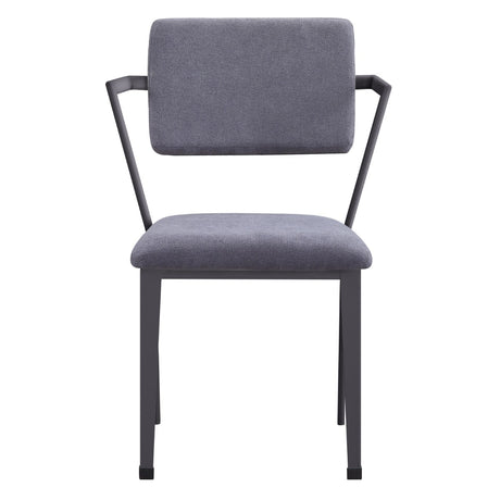 Cargo Gray Fabric & Gunmetal Chair - Ornate Home